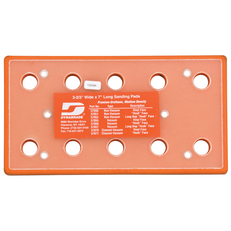 3-2/3" (93 mm) W x 7" (178 mm) L Vacuum Dynabug Sheet Pad, Hook-Face, Short Nap