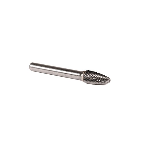 Carbide Burr, 3/8" (10 mm) Dia., SF-3 D/C Burr, Tree Radiused End, 3/4" Flute L, 1/4" Shank