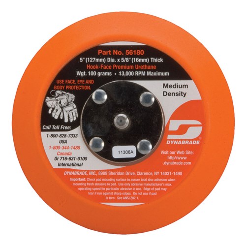 5" (127 mm) Dia. Non-Vacuum Disc Pad, Hook-Face, Short Nap