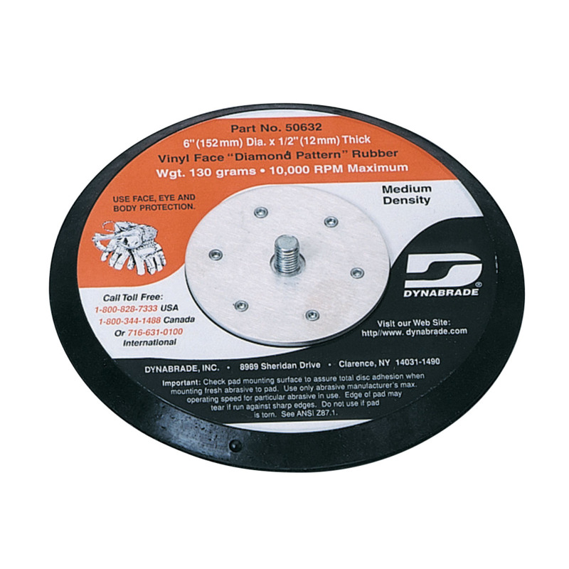 6" (152 mm) Dia. Vacuum Disc Pad, Rubber-Face