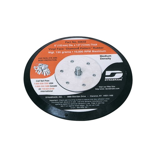 6" (152 mm) Dia. Non-Vacuum Disc Pad, Rubber-Face