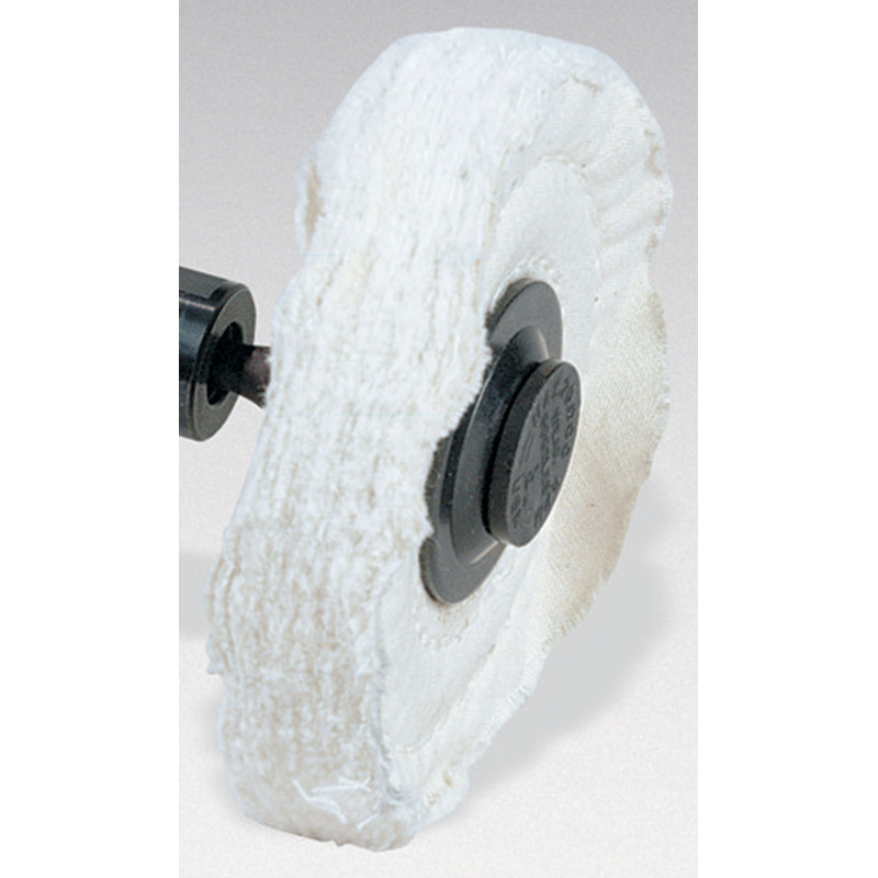 4" (102 mm) Dia. x 1/2" (13 mm) W x 3/4" (19 mm) Cotton Buff Wheel