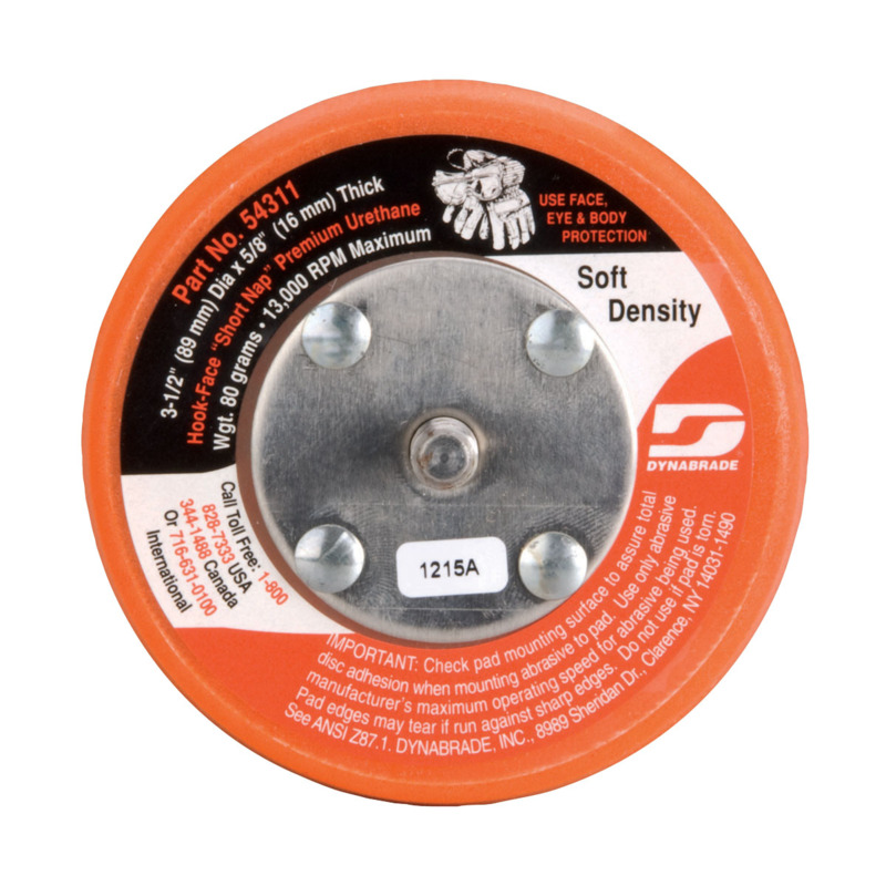 3-1/2" (89 mm) Dia. Non-Vacuum Disc Pad, Hook-Face, Short Nap